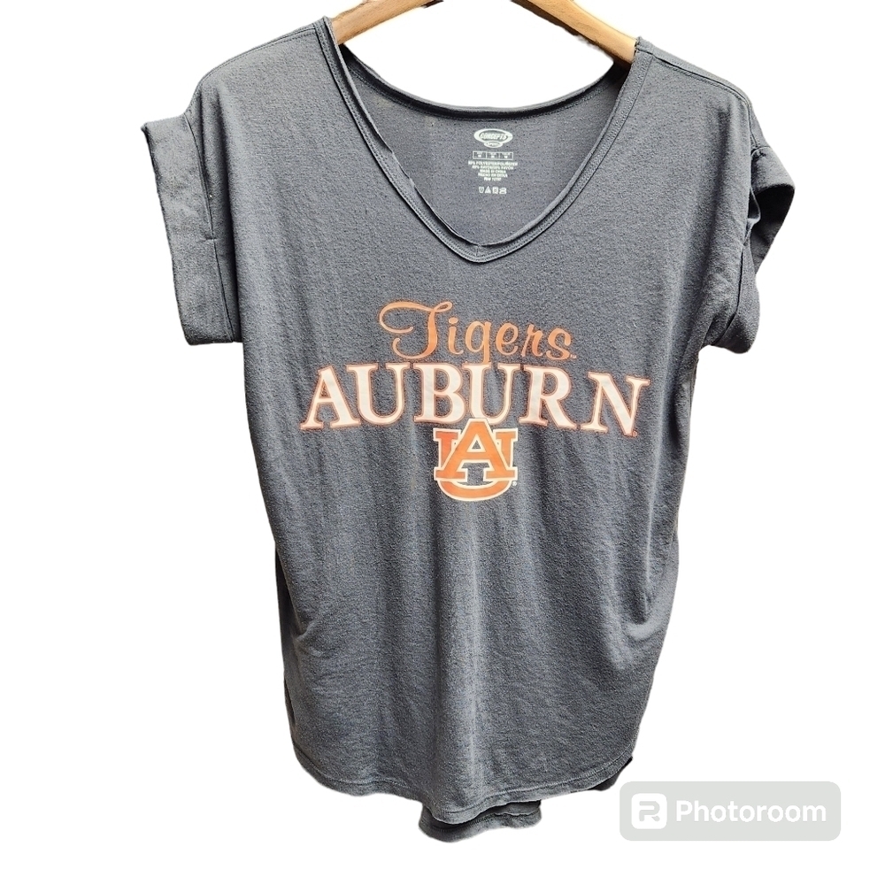 Concept Sports Navy/Orange Auburn Tiger V-Neck Tshirt Sz.M